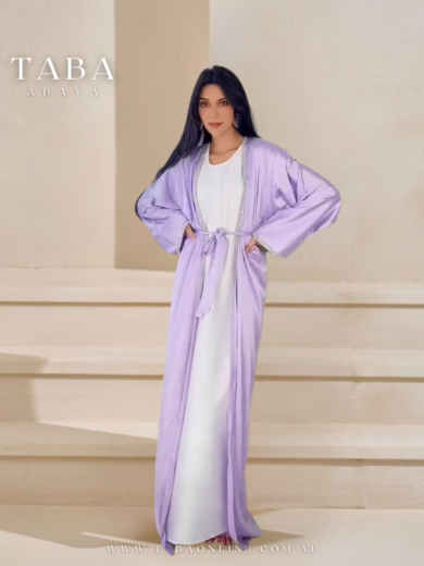 TABA Premium Satin 2 Pcs Cardigan Open Abaya