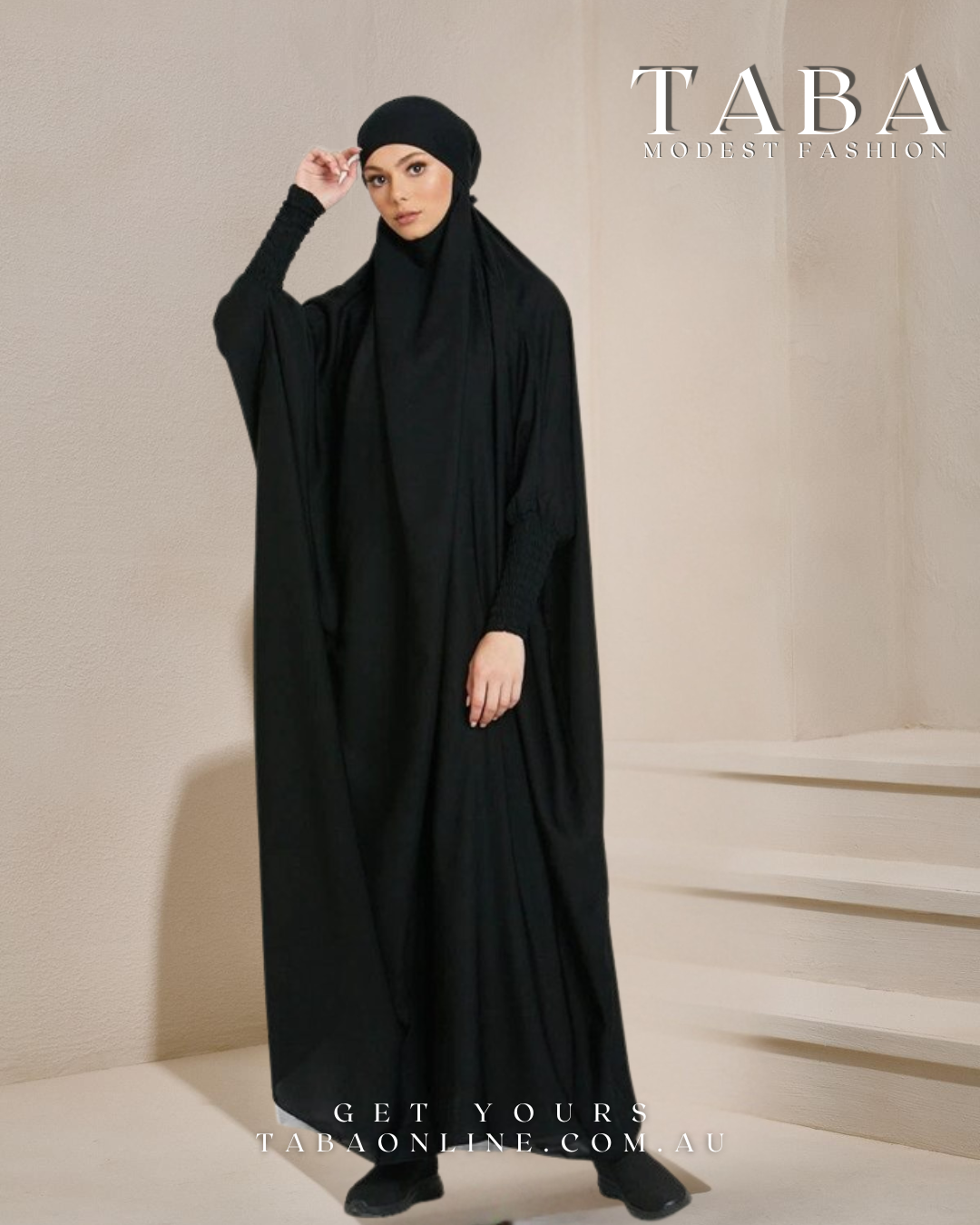 Free Size TABA Black Long Chador/Jilbab