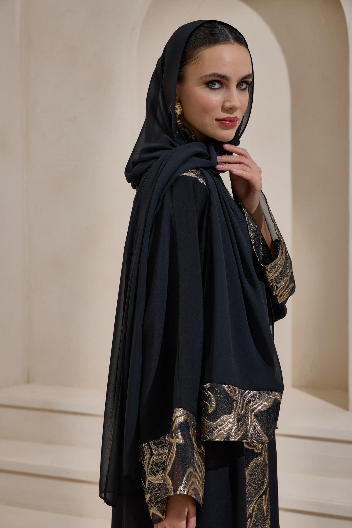 TABA Regal Black Abaya Set - Image 2