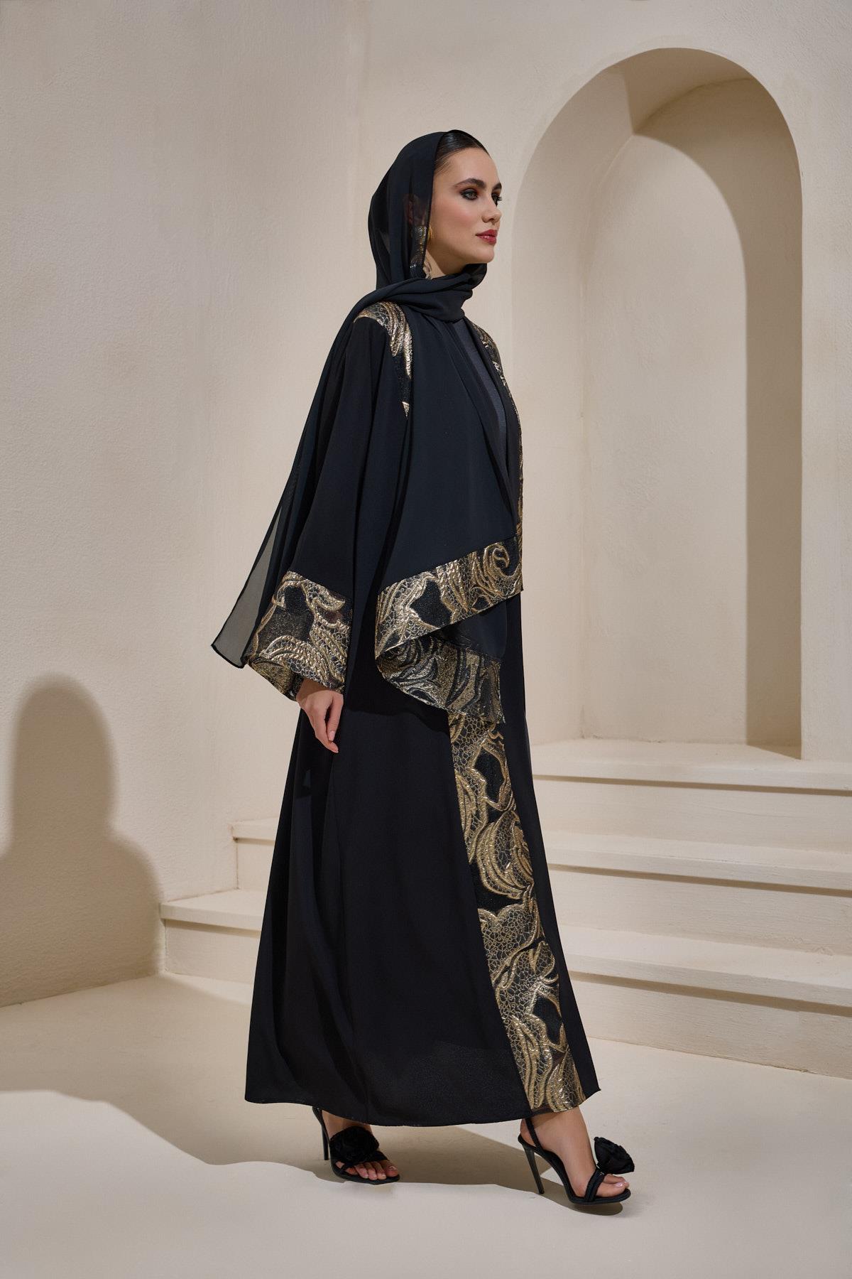 TABA Regal Black Abaya Set - Image 3