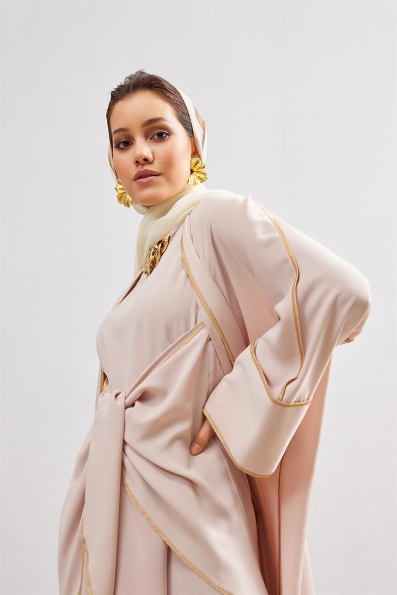 TABA New Line Salmon Abaya Set - Image 2