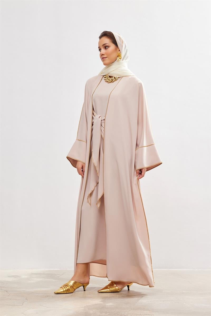 TABA New Line Salmon Abaya Set - Image 3