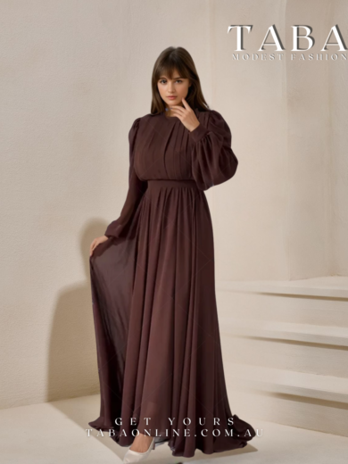 TABA Cocoa Drape Gown