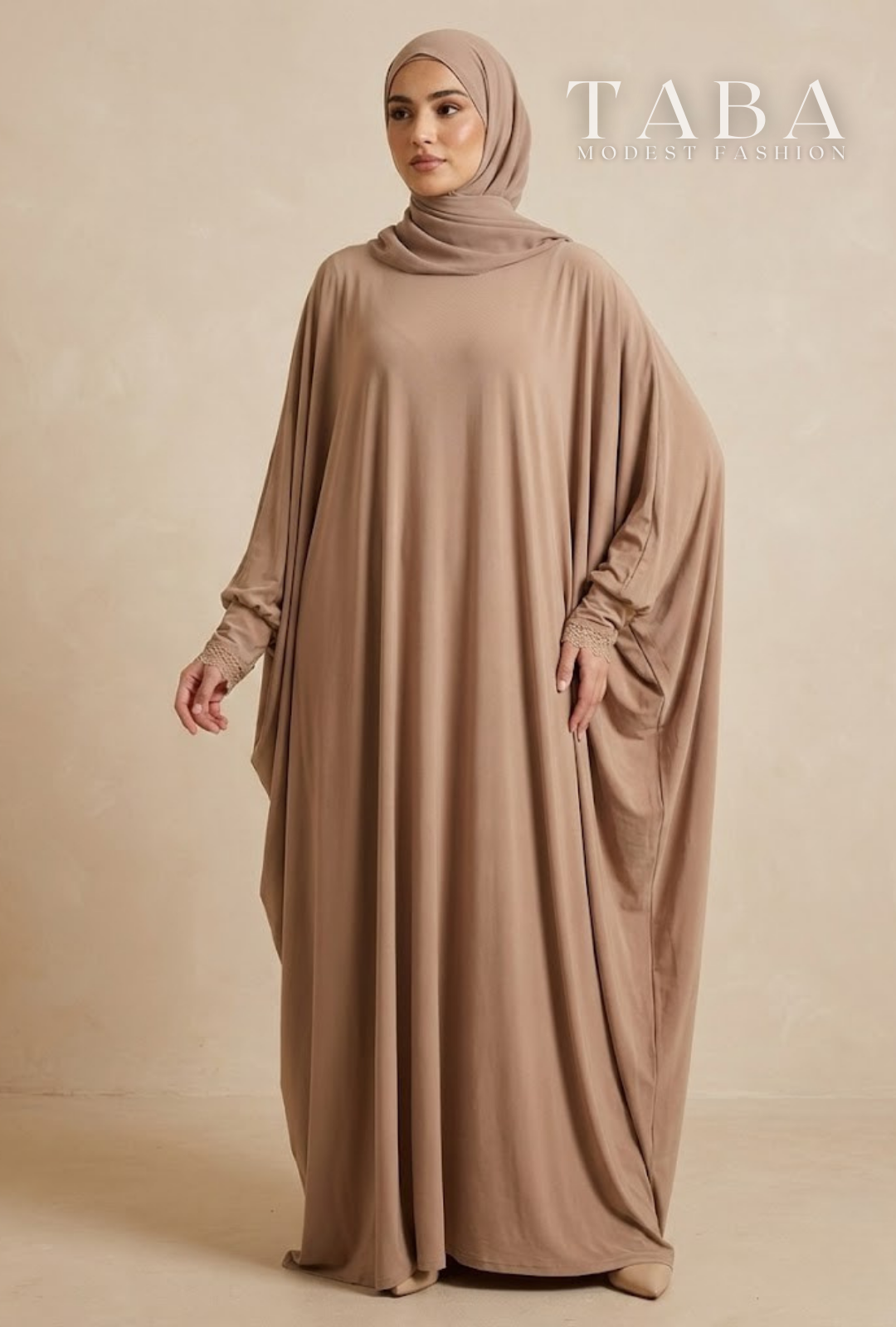 Beige Kaftan Free Size Casual Abaya